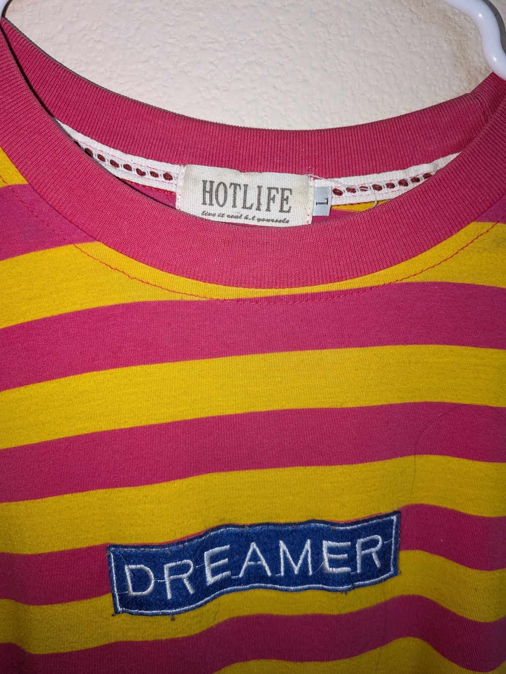 'Dreamer' Pink & Yellow Striped Kids Tee - Picture 2 of 3
